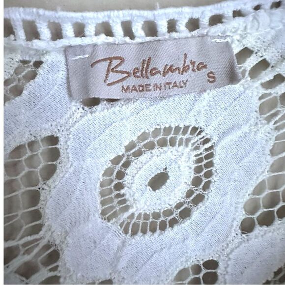 Bellambra Italy Women S Shirt Peasant Lace Crochet Romantic Bell Sleeves White - Picture 2 of 10